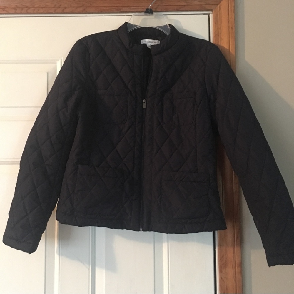 Liz Claiborne dark blue quilted short coat - Picture 5 of 11